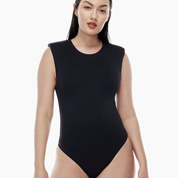 𝅺contour Shoulder Pad Bodysuit Tank top bodysuit with shoulder pads - Picture 1 of 5
